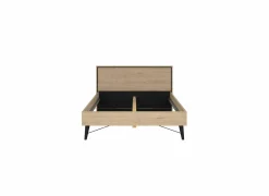 Bed Ry 140x200cm - decor - bruin & zwart- Tweepersoonsbedden