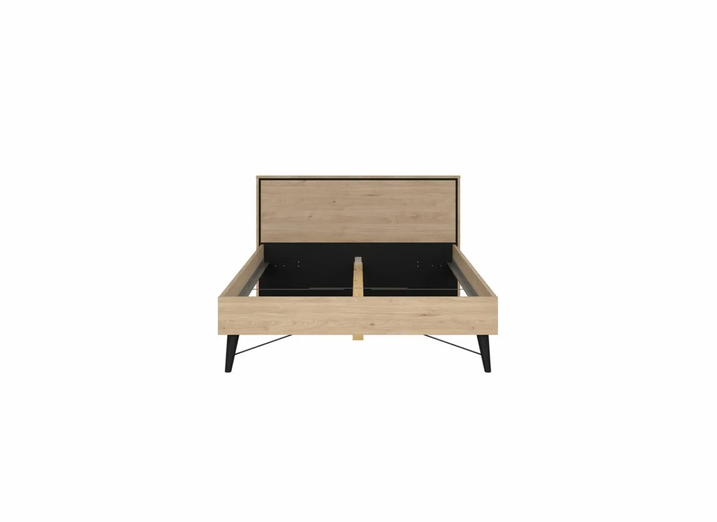 Bed Ry 140x200cm - decor - bruin & zwart- Tweepersoonsbedden