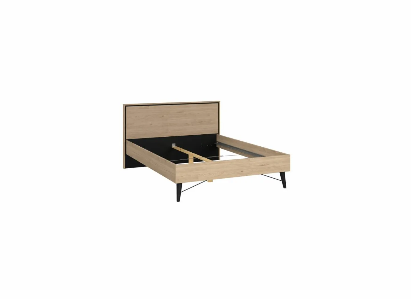 Bed Ry 160x200cm - decor - bruin & zwart- Tweepersoonsbedden