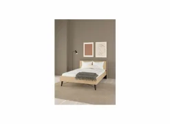 Bed Ry 160x200cm - decor - bruin & zwart- Tweepersoonsbedden