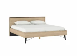 Bed Ry 180x200cm - decor - bruin & zwart- Tweepersoonsbedden