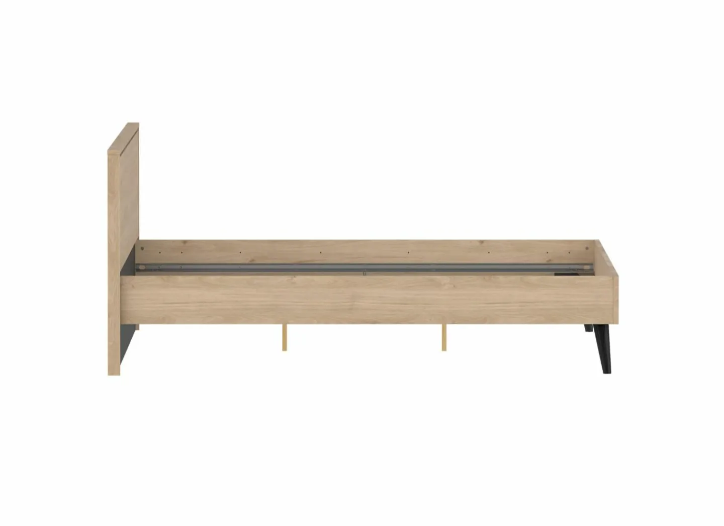 Bed Ry 180x200cm - decor - bruin & zwart- Tweepersoonsbedden