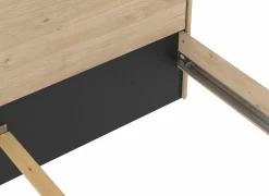 Bed Ry 180x200cm - decor - bruin & zwart- Tweepersoonsbedden