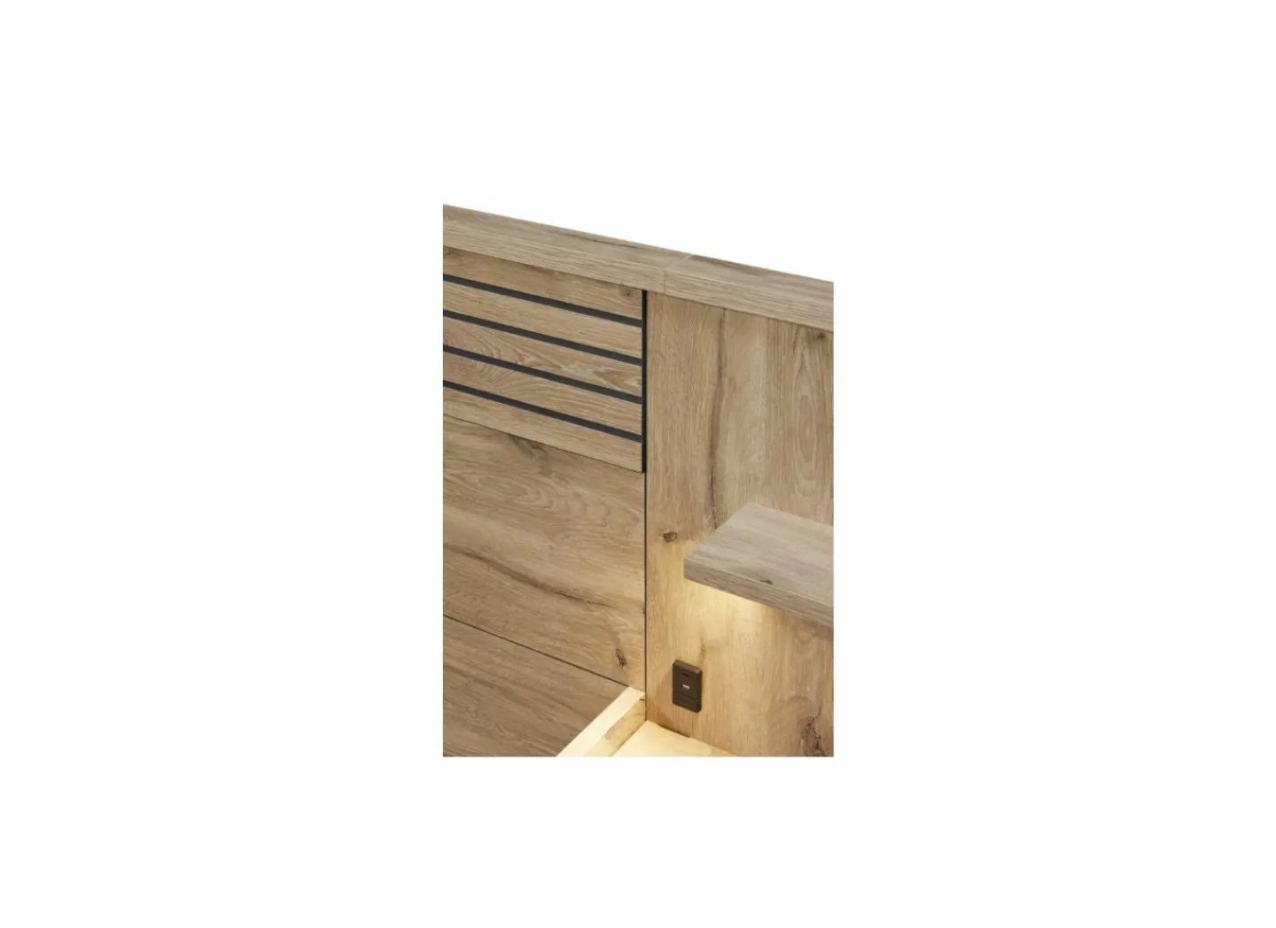 Bed Tanya 140x200cm - decor - canyon oak & elegant black- Tweepersoonsbedden