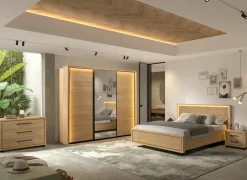 Bed Udine 180x200cm - decor - urban oak- Tweepersoonsbedden