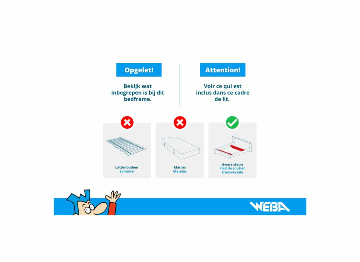 Bed Udine 180x200cm - decor - urban oak- Tweepersoonsbedden