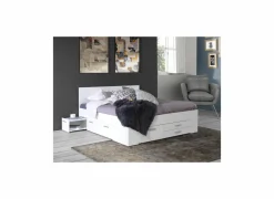 Tweepersoonsbedden|Bed Udine 160x200cm - decor - wit met opbergruimte