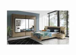 Tweepersoonsbedden|Bed Veronique 160x200cm - decor & glas - zwart