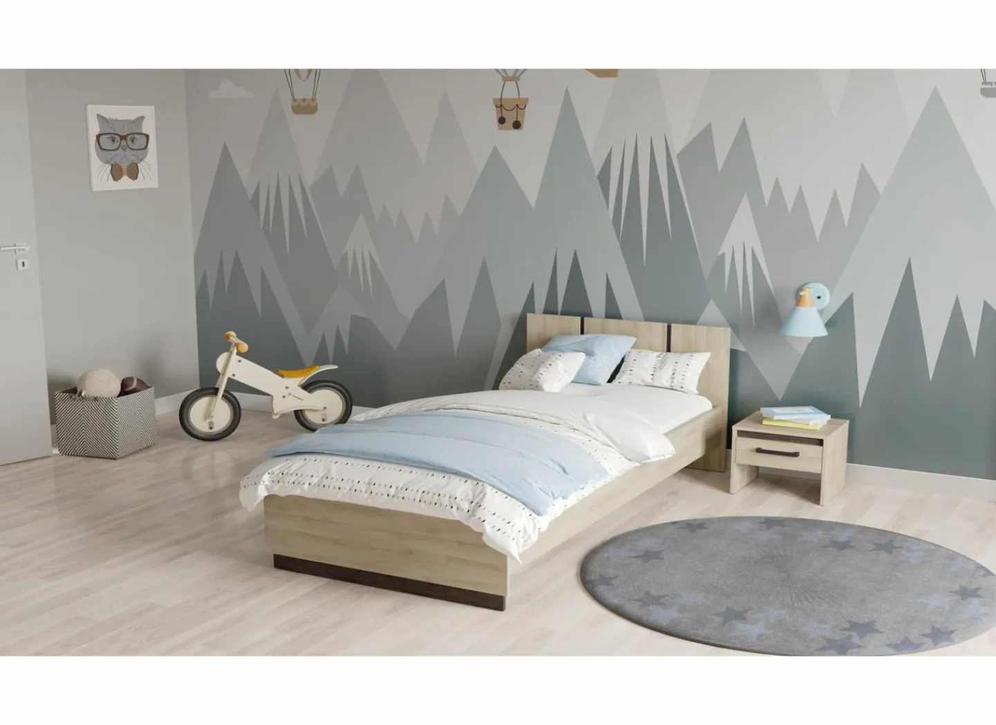 Bed Watson 90x200cm - decor - kronberg eik & waterford eik- Eenpersoonsbedden|Eenpersoonsbedden