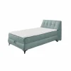 Compleet Bed|Boxsprings|Bedbox Atlantis 120x200cm - stof - munt met opbergruimte