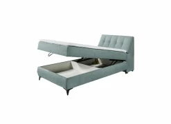 Compleet Bed|Boxsprings|Bedbox Atlantis 120x200cm - stof - munt met opbergruimte