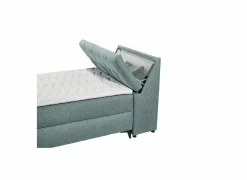 Compleet Bed|Boxsprings|Bedbox Atlantis 120x200cm - stof - munt met opbergruimte