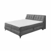 Compleet Bed|Boxsprings|Bedbox Atlantis 160x200cm - stof - antraciet met opbergruimte