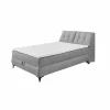 Bedbox Atlantis 140x200cm - stof - grijs met opbergruimte- Compleet Bed|Boxsprings
