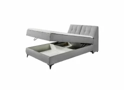 Bedbox Atlantis 140x200cm - stof - grijs met opbergruimte- Compleet Bed|Boxsprings