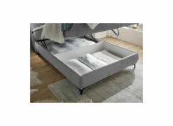 Bedbox Atlantis 140x200cm - stof - grijs met opbergruimte- Compleet Bed|Boxsprings