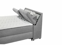 Bedbox Atlantis 140x200cm - stof - grijs met opbergruimte- Compleet Bed|Boxsprings