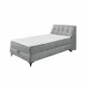 Compleet Bed|Boxsprings|Bedbox Atlantis 120x200cm - stof - grijs met opbergruimte