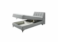 Compleet Bed|Boxsprings|Bedbox Atlantis 120x200cm - stof - grijs met opbergruimte