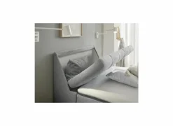 Compleet Bed|Boxsprings|Bedbox Atlantis 120x200cm - stof - grijs met opbergruimte