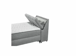Compleet Bed|Boxsprings|Bedbox Atlantis 120x200cm - stof - grijs met opbergruimte