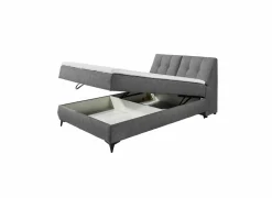 Bedbox Atlantis 140x200cm - stof - antraciet met opbergruimte- Compleet Bed|Boxsprings