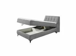 Compleet Bed|Boxsprings|Bedbox Atlantis 120x200cm - stof - donkergrijs met opbergruimte