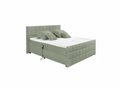 Bedbox Gabun 180x200cm - stof - olijf elektrisch- Boxsprings