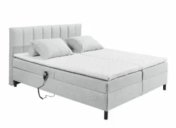 Bedbox Miralindo 160x200cm - stof - silver elektrisch- Compleet Bed|Boxsprings