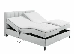 Bedbox Miralindo 160x200cm - stof - silver elektrisch- Compleet Bed|Boxsprings