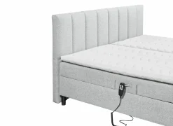 Bedbox Miralindo 160x200cm - stof - silver elektrisch- Compleet Bed|Boxsprings