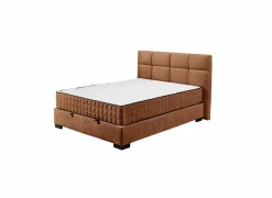 Bedbox Nagol A 140x200cm - stof - cognac met opbergruimte- Compleet Bed|Tweepersoonsbedden