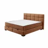 Bedbox Nagol A 160x200cm - stof - cognac met opbergruimte- Compleet Bed|Tweepersoonsbedden