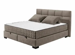 Compleet Bed|Tweepersoonsbedden|Bedbox Nagol A 180x200cm - stof - stone met opbergruimte