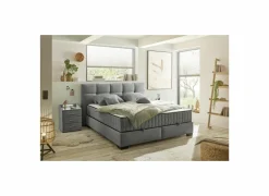 Bedbox Nagol A 160x200cm - stof - antraciet met opbergruimte- Compleet Bed|Tweepersoonsbedden