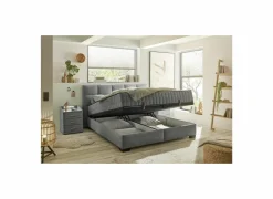 Bedbox Nagol A 160x200cm - stof - antraciet met opbergruimte- Compleet Bed|Tweepersoonsbedden