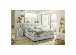 Bedbox Nagol A 180x200cm - stof - beige met opbergruimte- Compleet Bed|Tweepersoonsbedden