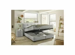 Bedbox Nagol A 160x200cm - stof - zilver met opbergruimte- Compleet Bed|Tweepersoonsbedden