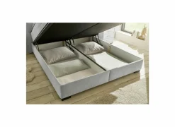 Bedbox Nagol A 160x200cm - stof - zilver met opbergruimte- Compleet Bed|Tweepersoonsbedden