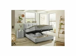 Compleet Bed|Tweepersoonsbedden|Bedbox Nagol A 140x200cm - stof - zilver met opbergruimte