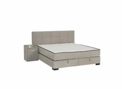 Bedbox Nagol A 180x200cm - stof - zilver met opbergruimte- Tweepersoonsbedden|Boxsprings