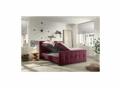 Bedbox Valetta 180x200cm - stof - bordeaux met opbergruimte- Compleet Bed|Boxsprings