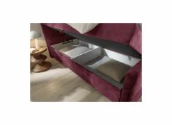 Bedbox Valetta 180x200cm - stof - bordeaux met opbergruimte- Compleet Bed|Boxsprings