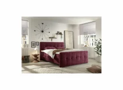 Bedbox Valetta 180x200cm - stof - bordeaux met opbergruimte- Compleet Bed|Boxsprings