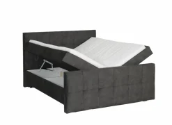Bedbox Valetta 160x200cm - stof - espresso met opbergruimte- Compleet Bed|Boxsprings