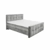 Bedbox Valetta 180x200cm - stof - grijs- Compleet Bed|Boxsprings