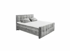Bedbox Valetta 180x200cm - stof - grijs- Compleet Bed|Boxsprings