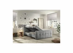 Bedbox Valetta 180x200cm - stof - grijs- Compleet Bed|Boxsprings