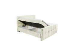 Bedbox Valetta 160x200cm - stof - crème met opbergruimte- Compleet Bed|Boxsprings