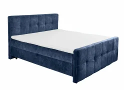 Bedbox Valetta 160x200cm - stof - blauw met opbergruimte- Compleet Bed|Boxsprings